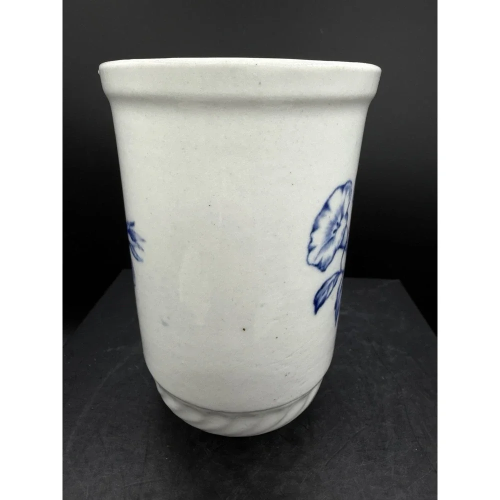 🌸💙 Vintage White Porcelain Blue Morning Glory Flower Vase – 5